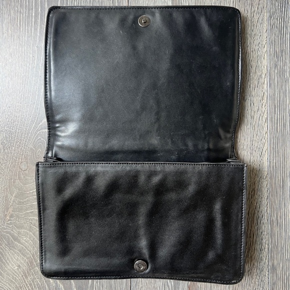 Zara Croc embossed quilted chained black handbag purse - Picture 6 of 13